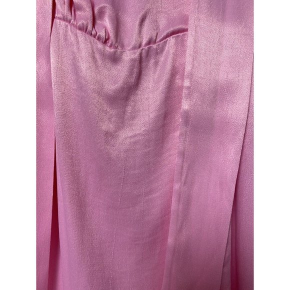 ROTATE Samantha Belted Satin Wrap Dress In Pink size 2 - Picture 11 of 12